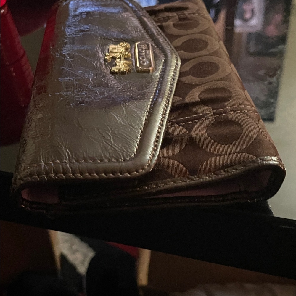 Coach Brown Wallet with Gold Accents - Picture 6 of 9